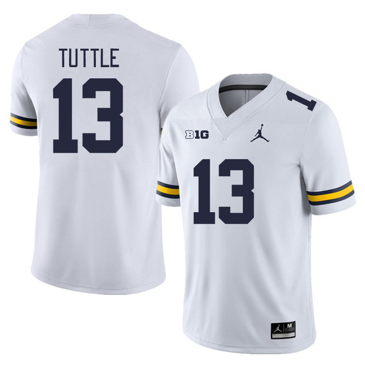 Michigan Wolverines #13 Jack Tuttle College Football Jerseys Stitched Sale-White